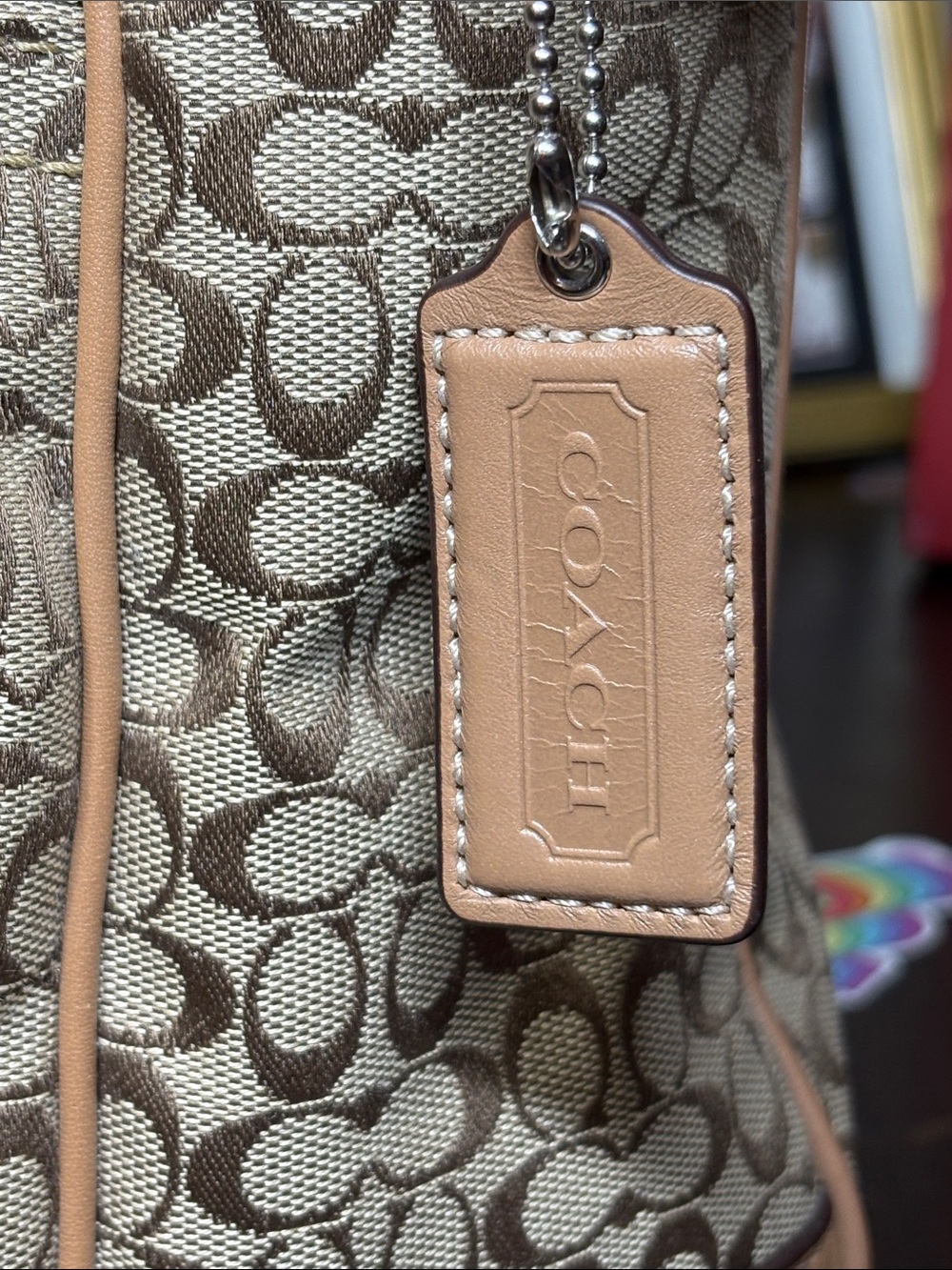 Coach Signature Canvas Messenger Crossbody Bag Khaki Leather J1169-F70283 NEW - Picture 10 of 16
